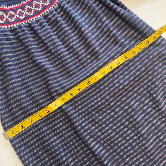 Hanna Andersson Fair Isle Sweater Dress Girls Large Navy Striped Cotton Nordic - Picture 8 of 8